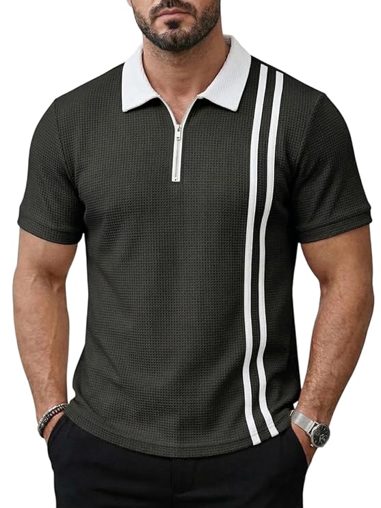 JVX Men Polo T Shirt || Waffle Polo T Shirt for Men || Regular Fit Knitted Tshirt for Man || Coller T-Shirt
